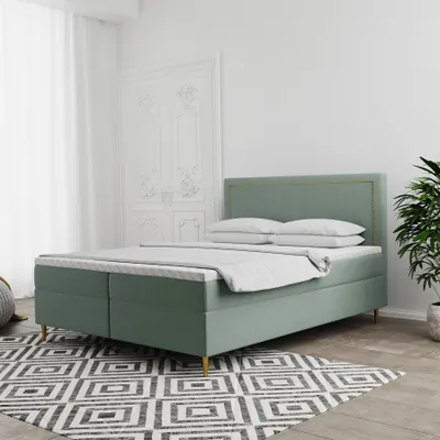 Produktbild von Boxspringbett Schlafzimmerbett LUCIEN 180x200cm in Stoff Soro Mint