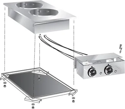 Obrázok produktu pre Elektrický sporák Mareno s 2 varnými platňami, 40 cm, s pripojovacou krabicou
