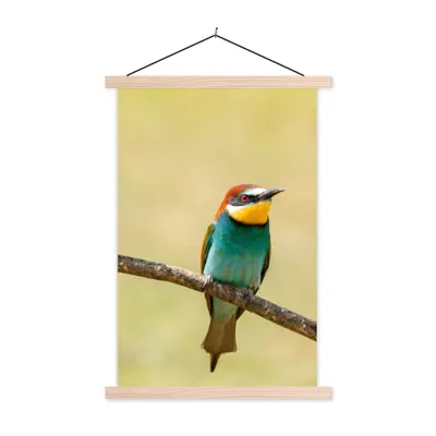 Produktbild von MuchoWow® Textilposter Vögel - Tiere - Bienenfresser 40x60 cm mit holzfarbenen Rahmen - Poster