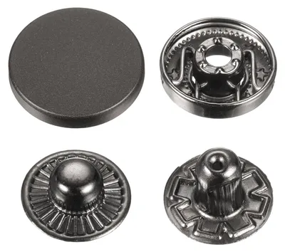 Druckknöpfe 30 Stück, 17 mm, Metall, Schwarz