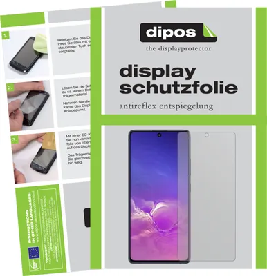 A collage showing instructions for applying a screen protector and a product image of a smartphone with a screen protector.