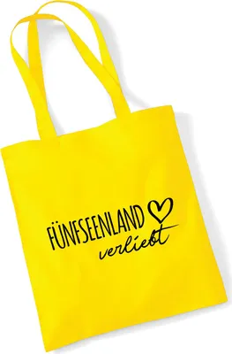 Produktbild von Huuraa Jutebeutel Fünfseenland verliebt 10 Liter Yellow Baumwolle Tasche Geschenkidee