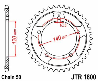 Obrázek produktu pro Řetězové kolo JT 40T 530 JTR1800.40