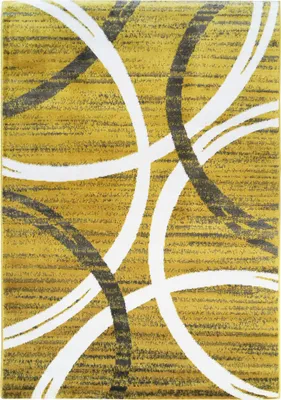 Immagine prodotto di Tappeto effetto lana con archi gialli e grigi 120x170