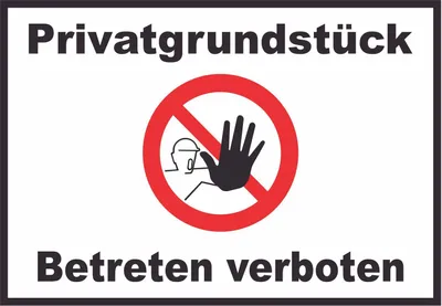 Produktbild von Privatgrundstück Betreten verboten Schild mit Symbol kein Zutritt A6 (105x148mm)