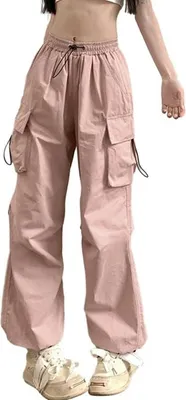 Cargo Sweatpants Damen - High Waist Jogginghose Mit Taschen Aus Baumwolle, Baggy Fit