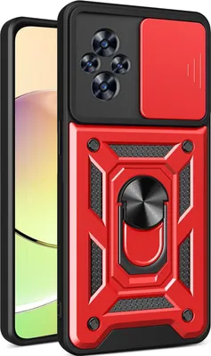 Produktbild von Hülle für Realme C67 4G Magnetische Ring Ständer Halter Dia Kameraschutz TPU Bumper Silikon Schutzhülle Rot