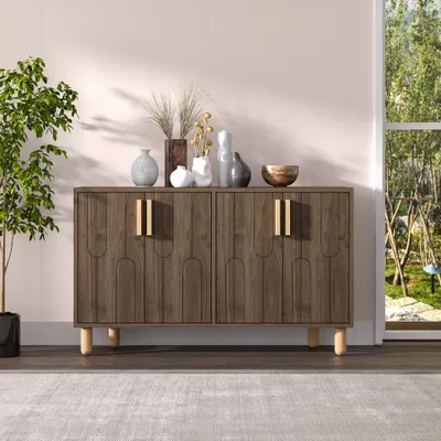 Image de Skye Decor, Vincent - Walnut, console, panneaux de particules 100 % mélaminés, noyer, 120 x 29,6 x 73,6 cm