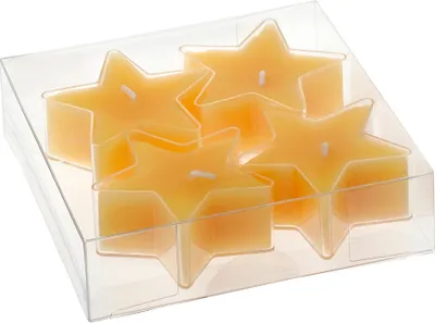 Produktbild von 100% Bienenwachs Teelichte "Stern" 4er-Pack