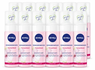 Productafbeelding van 12 x NIVEA Essentials Kalmerende Reinigingsmousse - voor droge en gevoelige huid - 150 ml - Voordelige verpakking - 12 stuks