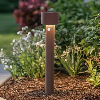 Produktbild von Arcchio LED-Wegeleuchte Milten, 65 cm, Rost, IP65, Sensor