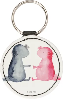 Produktbild von Mr. & Mrs. Panda Anhänger Axolotl Liebe - Weiß - Geschenk, Lurch, Schlüsselanhänger, Taschenanhänger, mini, kleiner, klein, Valentinstag