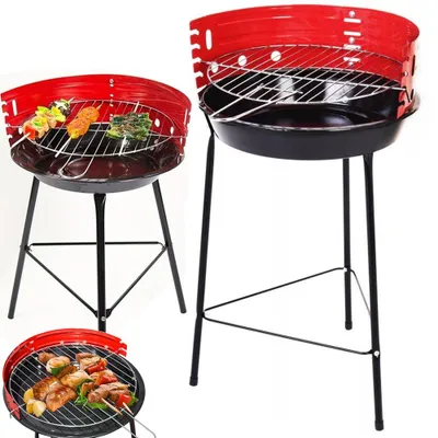 Obrázek produktu pro Verk 27095 BBQ gril na dřevěné uhlí, kulatý 32 cm