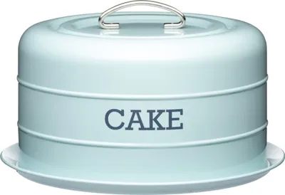 Produktbild von Nostalgie Kuchendose im Vintage Stil 28,5cm - Vitage Blau Türkis-Blau