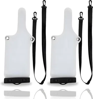 Immagine prodotto di Custodie universali per walkie-talkie, sacchetto trasparente con clip e cordino, custodia protettiva in tessuto e impermeabile, compatibile con Baofeng e Motorola