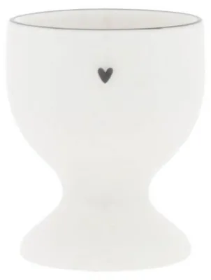 Produktbild von Eierbecher Heart weiß mit schwarzem Herz H. 6cm D. 5cm Bastion Collections