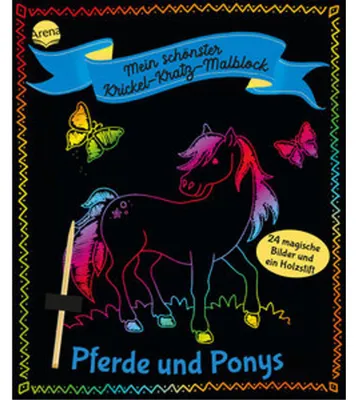 Produktbild von Arena Verlag Mein Krickel-Kratz-Malblock Pferde&Ponys