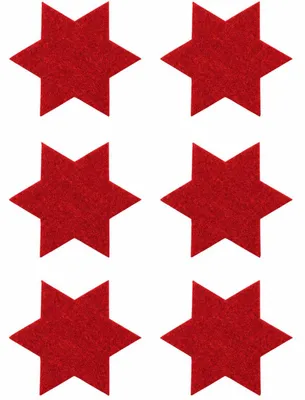 Produktbild von Gilde Glasuntersetzer Stern Filz Rot (6er-Set)