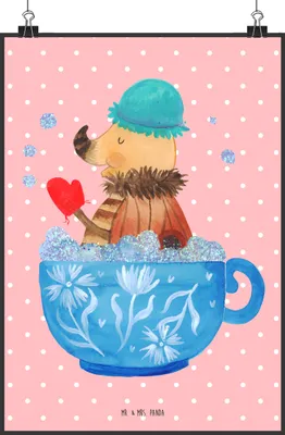 Produktbild von Mr. & Mrs. Panda Bild Nachtfalter Schaumbad DIN A2 - Rot Pastell - Geschenk, Tasse, wanddeko, Wandbild, Bad, WC, Lustige Sprüche, drucke, Plakat, Ziele, wandkunst, Baden