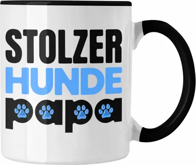 Produktbild von Trendation - Stolzer Hunde Papa Tasse Geschenk Hundepapa Geschenkidee für Hunde-Papis Und Herrchen Becher (Schwarz)