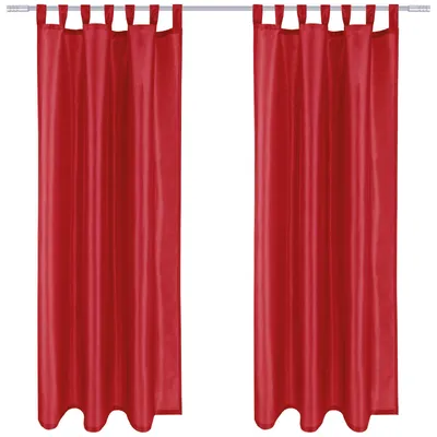 Immagine prodotto di Tenda Alessia in confezione da 2 colori opachi con passanti, dimensioni: 140x145cm, colore: rosso