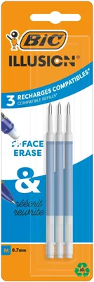 Productafbeelding van BIC Illusion Gelpen, blauw, blisterverpakking met 3 stuks.