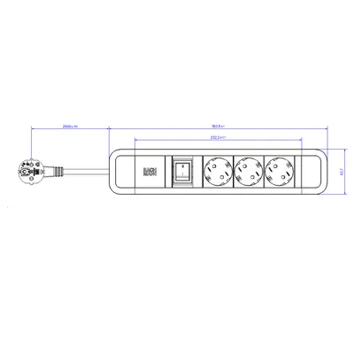 Immagine prodotto di Bachmann Primo 2 3Xcee7/3 1Xinterruttore 2,0M Cee7/7 Ral5010