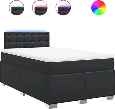 Produktbild von vidaXL Boxspringbett mit Matratze Schwarz 120x200 cm Kunstleder