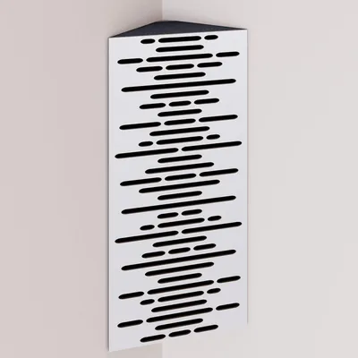 Immagine prodotto di Confezione da 2 – Trappola acustica angolare stretta con rivestimento in velluto | 50x23x10 cm | Riflessione - Isolamento acustico | [WAVE - Bianco | Nero]