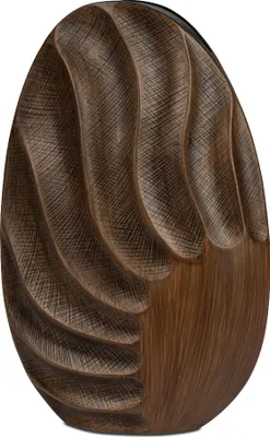Produktbild von Dekovase HOLZOPTIK oval H. 45cm braun mit Relief Kunststein Formano H25