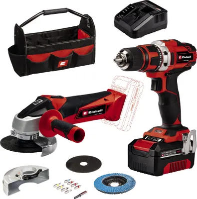 Produktbild von Einhell Power X-Change Maschinen-Set (Werkzeug) TE-TK 18/2 Li Kit (CD+AG)