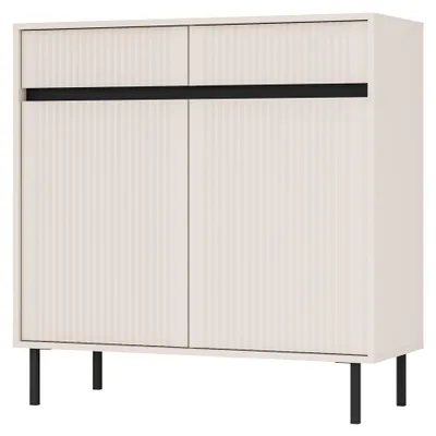 Image de Selsey Osaka - Buffet 2 portes avec 2 tiroirs, beige sable, 100 cm