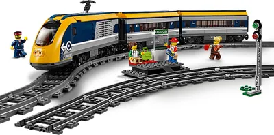 Produktbild von LEGO 60197 City Personenzug mit batteriebetriebenem Motor, ferngesteuertes Set mit Bluetooth-Verbindung, Schienen und Zubehör