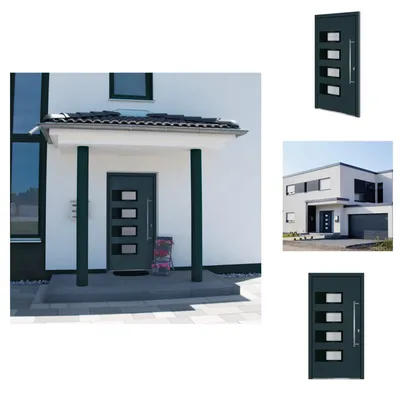 Produktbild von vidaXL Haustür Anthrazit 100x200 cm Aluminium und PVC -  Haustüren