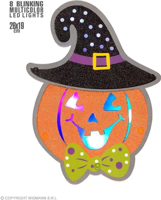 Produktbild von Leuchtender Kürbis "LED Pumpkin" 26 x 19 cm | Mehrfarbig Halloween Deko