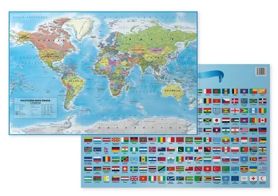 Image de Sous-main - Monde politique avec drapeaux, carte pratique, recto-verso ArtGlob