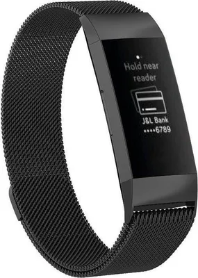 Obrázok produktu pre Jumada – Kompaktný remienok pre Fitbit Charge 3 a 4 – Čierna farba – Veľkosť S/M – Náhradný remienok