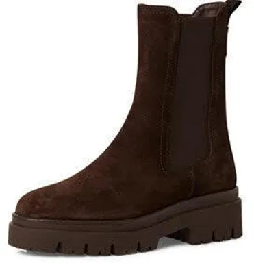 Image de Bottes Chelsea en cuir Tamaris - Cuir moka : 36 : Taille standard : 36 Largeur : Standard