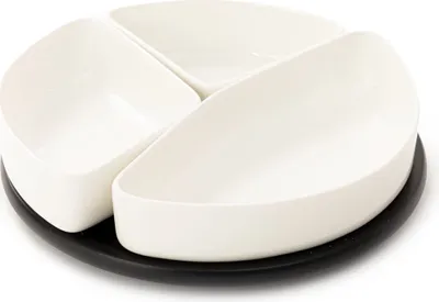 Produktbild von Servierplatte Servierschale Serviertablett FELKO mit weißen Schalen 24cm HOMLA