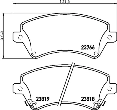 Produktbild von HELLA Bremsbeläge Satz Vorne Bremsklötze für TOYOTA COROLLA (ZZE12, NDE12, ZDE12) 8DB 355 017-241