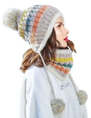 Productafbeelding van Wintermuts en Sjaal Set voor Dames met Pompon