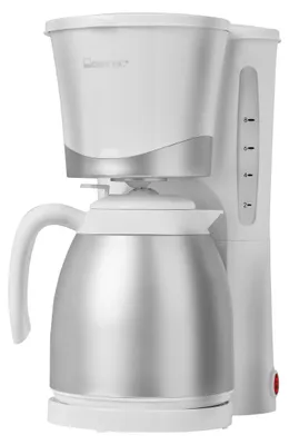 Produktbild von Clatronic Kaffeemaschine mit Thermoskanne | für 8-10 Tassen Kaffee | Filterkaffeemaschine | 1 Liter | Filterkaffeemaschine | KA 3327 weiß