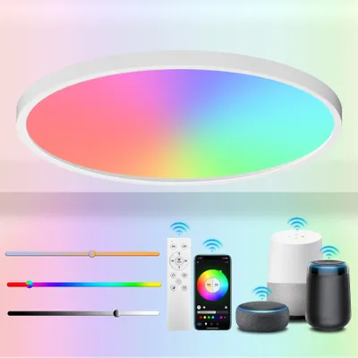 Produktbild von Rýchlosť 30W LED stropné svetlo biele stmievateľné RGB stropné svietidlo s diaľkovým ovládaním Bluetooth WIFI Alexa ovládanie obývacia izba spálňa 30CM kolo