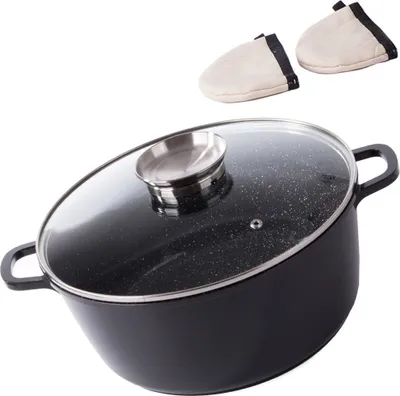 Produktbild von Eintopf mit Glasdeckel - Aluminium - 7,8 l