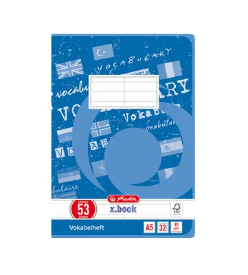 Produktbild von Vokabelheft A5 32 Blatt Lineatur 53Mix Packung mit 5 Stück