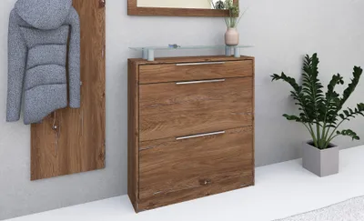 Produktbild von Schuhschrank "Oliva1" stehend, vintage-eiche