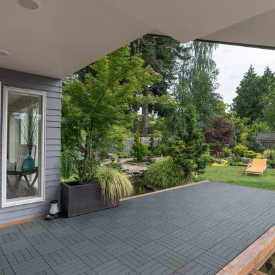 HOME DELUXE - WPC Klickfliesen BAVARO - Anthrazit 1m² | Terrassenfliesen, Balkonfliesen, Holzfliese