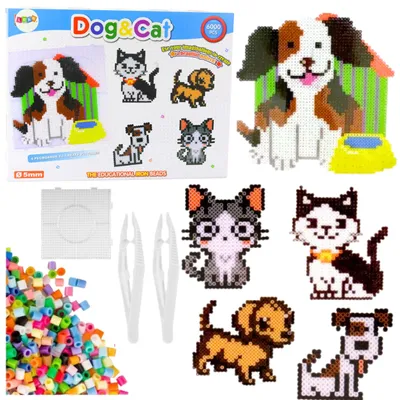 Produktbild von Lean Toys Perlen zur Herstellung eines Hunde- und Katzenmosaiks