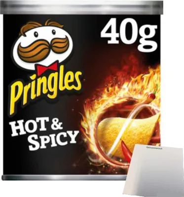 Produktbild von Pringles Hot & Spicy (40g Packung) + usy Block