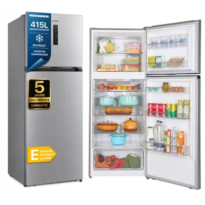 Zdjęcie produktu dla Heinner HF-HM415NFSE++, 415 l, No Frost (lodówka), 39 dB, 4,4 kg/24h, E, Srebrny